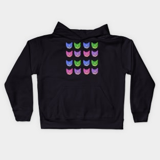 Colorful Small Kitty Faces Kids Hoodie